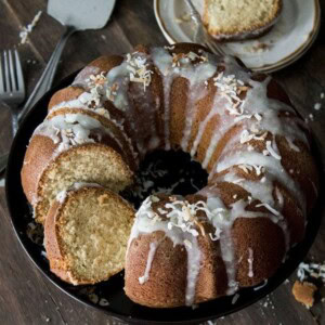 Coconut Lime Cake | www.diethood.com | This Coconut Bundt Cake has a wonderful, sweet, rich coconut flavor that is complemented by a light hint of lime | #recipe #bundtamonth #cake #coconut #dessert