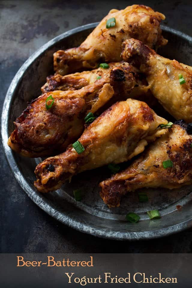 Beer-Battered Yogurt Chicken | www.diethood.com | Crispy and flavorful chicken drumsticks, soaked in a yogurt-mixture and coated with a crisp beer-batter | #recipe #chicken #appetizer #dinner