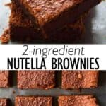 Nutella Brownies Pinterest image.