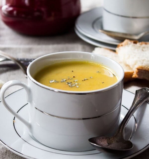 Parsnip and Potato Soup | www.diethood.com | A recipe for a homemade, creamy, slightly sweet, Parsnip and Potato Soup | #recipe #soup #dinner #parsnips #potatoes