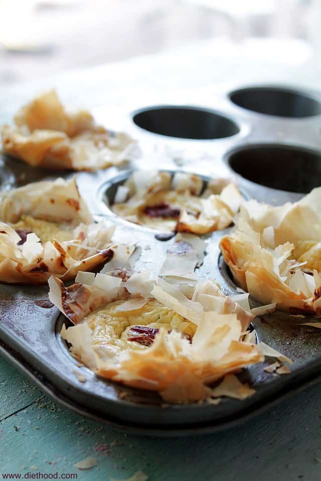 Sun-Dried Tomatoes & Cheese Cups | www.diethood.com | #recipe #appetizer #cheese