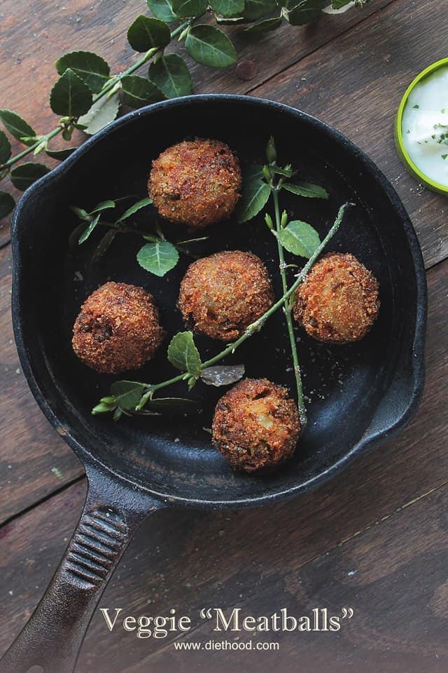Veggie Meatballs | www.diethood.com | Delicious "meatballs" made with veggies and spices | #recipe #vegetarian