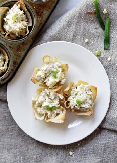 Chunky Chicken Salad Cups | www.diethood.com | A refreshing chicken salad mixed with pickles, mushrooms and sour cream | #recipe #memorialdayrecipes #salad #chicken