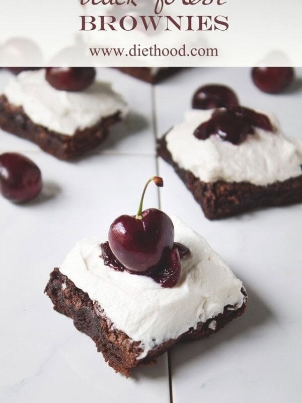 Black Forest Brownies | www.diethood.com | #recipe #brownies #blackforest #cherries