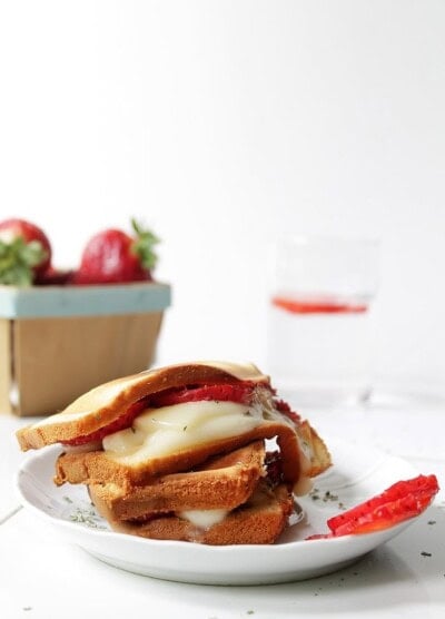 Grilled Strawberry Caprese Cakewich | www.diethood.com | #summer #recipe #dessert #cakewich #strawberries #tastesummer