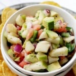 Apple Avocado Salsa with Honey-Lime Dressing | www.diethood.com | #recipe #salsa #avocados #appetizer #snack