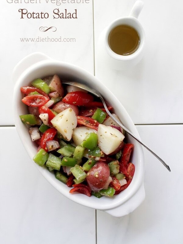 Garden Vetable Potato Salad | www.diethood.com | #recipe #potatosalad #appetizers #salad