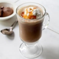 Chocolate and Vanilla Eiskaffee | www.diethood.com | Iced Coffee served over chocolate and vanilla ice cream | #recipe #coffee #icecream #summer