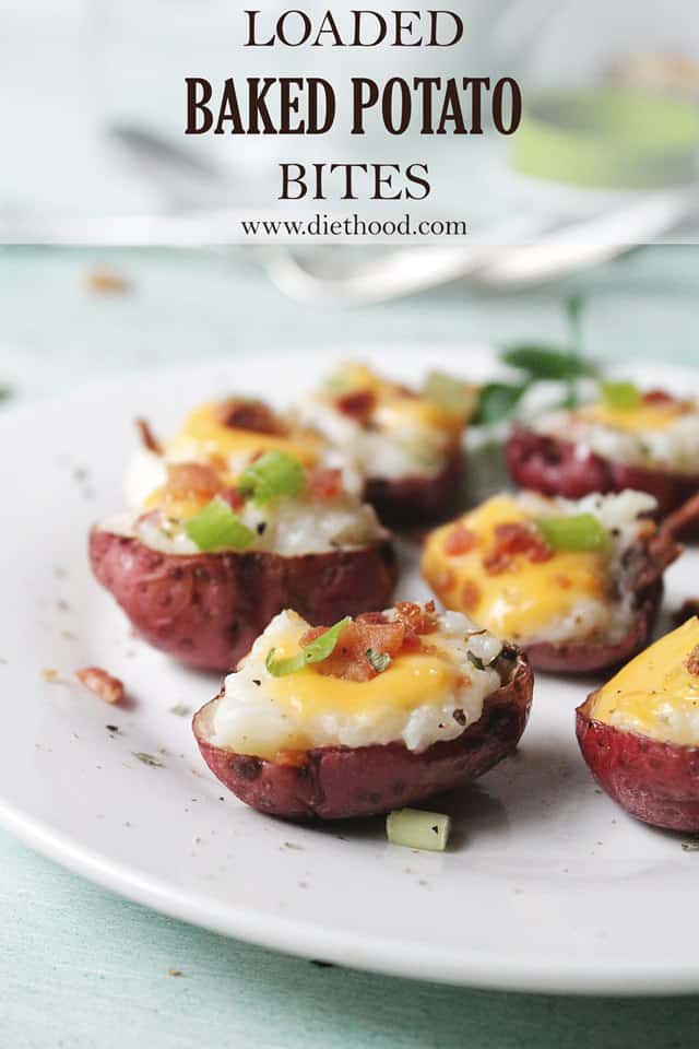 Loaded Baked Potato Bites | www.diethood.com | #potatoes #recipe #bacon