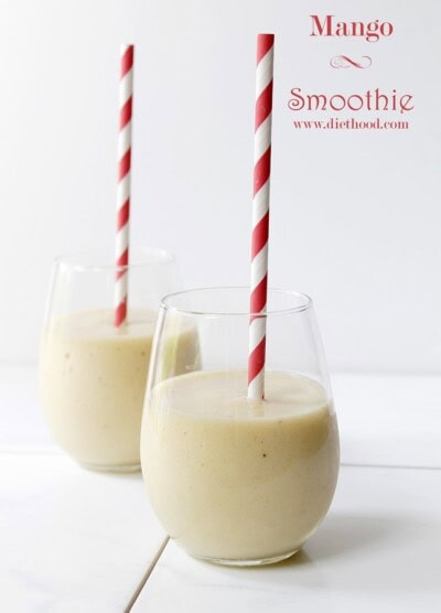 Mango Banana Smoothie | www.diethood.com | #smoothierecipe #mango #smoothie