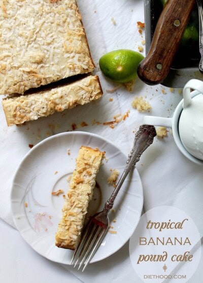 Tropical Banana Pound Cake | www.diethood.com | #poundcake #recipe #banana