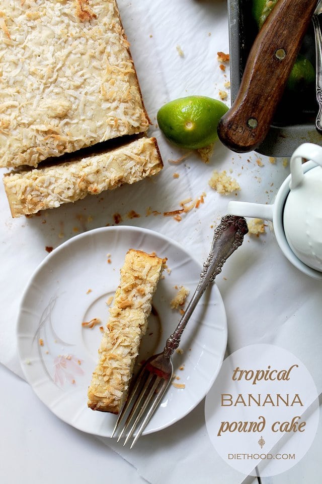 Tropical Banana Pound Cake | www.diethood.com | #poundcake #recipe #banana