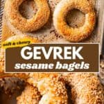 Gevrek sesame bagel pin image.