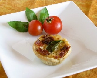 Bacon Tomato Basil Tarts from Miss In The Kitchen