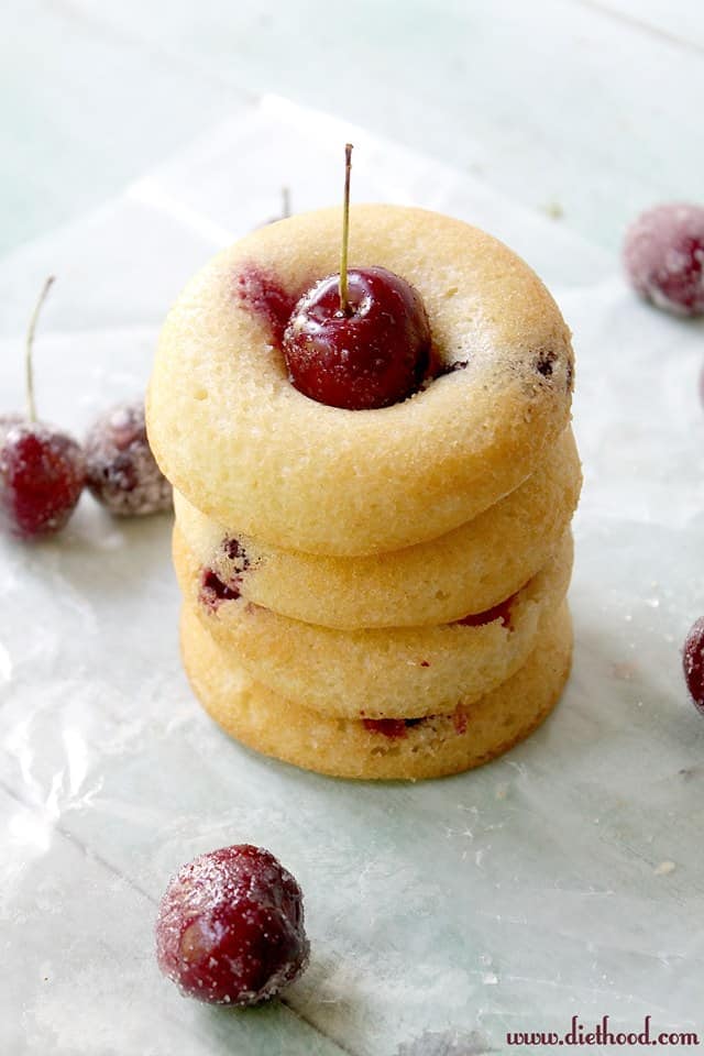 Cherry Donuts | www.diethood.com | #recipe #10lbCherryChallenge #cherries #donuts