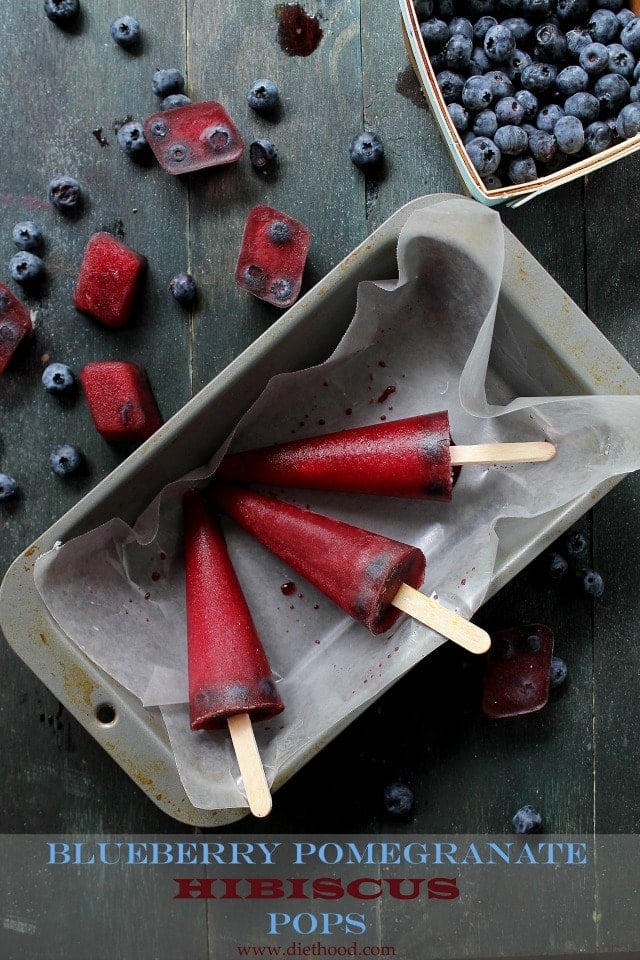 Blueberry Pomegranate Hibiscus Pops | www.diethood.com | #PerfectTemp #recipe