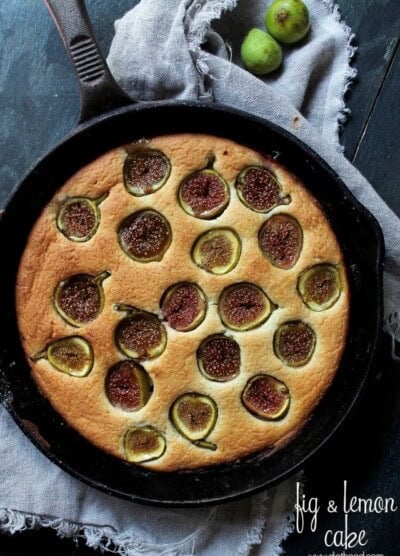 Fig and Lemon Cake | www.diethood.com | Sweet and delicious yogurt cake made with a zest of lemon and fresh figs. | #cake #recipe #dessert #figs