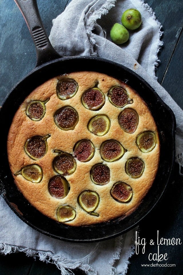 Fig and Lemon Cake | www.diethood.com | Sweet and savory yogurt cake made with lemon and contemporary figs. | #cake #recipe #dessert #figs
