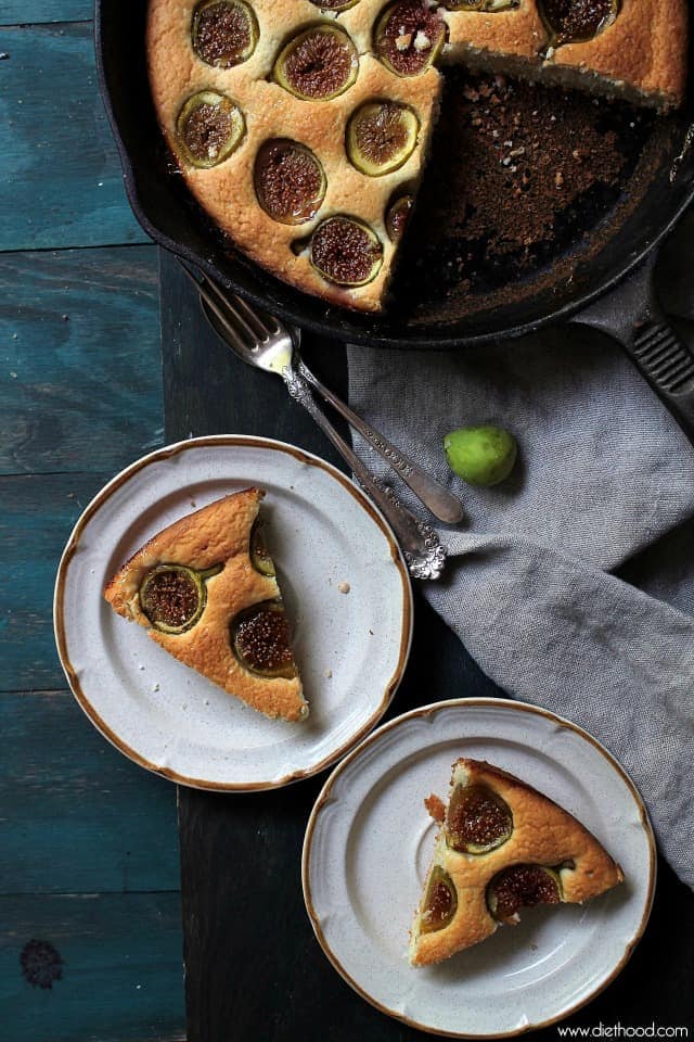Fig and Lemon Cake | www.diethood.com | Sweet and savory yogurt cake made with lemon and contemporary figs. | #cake #recipe #dessert #figs