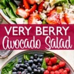 Berry avocado salad pin image