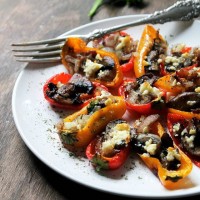 Bacon and Mushrooms Stuffed Mini Peppers | www.diethood.com | #recipe #appetizer #bacon