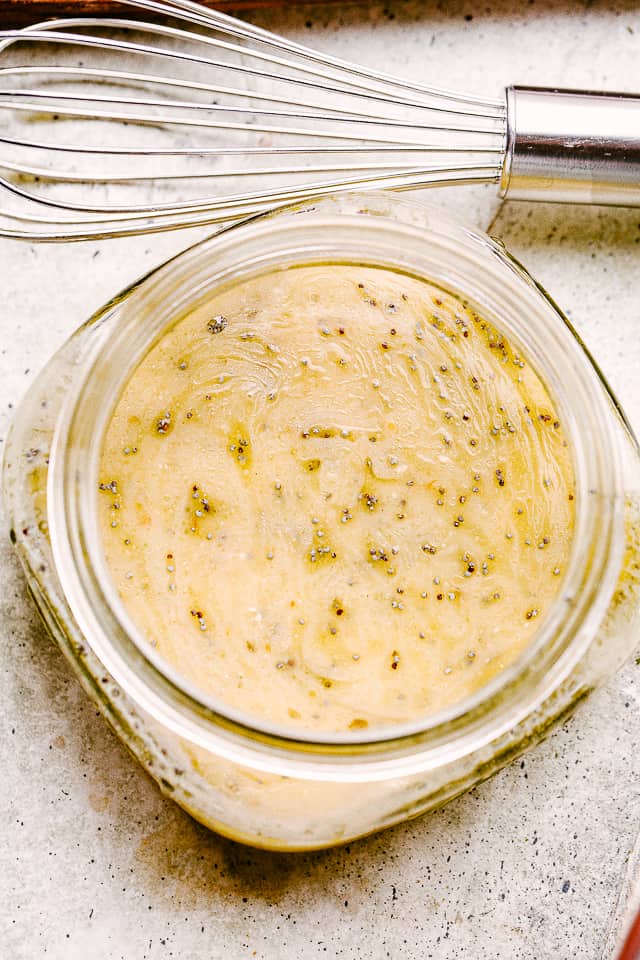 poppy seed dressing in a jar