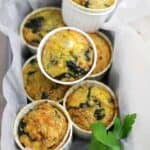 Crustless Quiche Muffins with Spinach and Cheese | Diethood.com