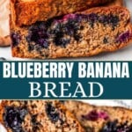 Blueberry banana bread Pinterest image.