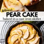 Pear cake Pinterest image.