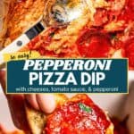 Pizza dip Pinterest image.