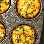 Egg muffins in a muffin tin.
