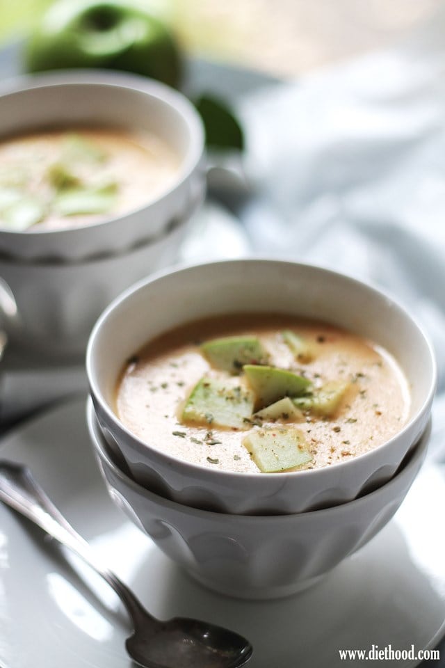Apple and Cheddar Soup | www.diethood.com