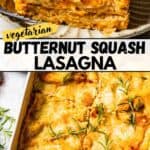 Butternut squash lasagna Pinterest image.