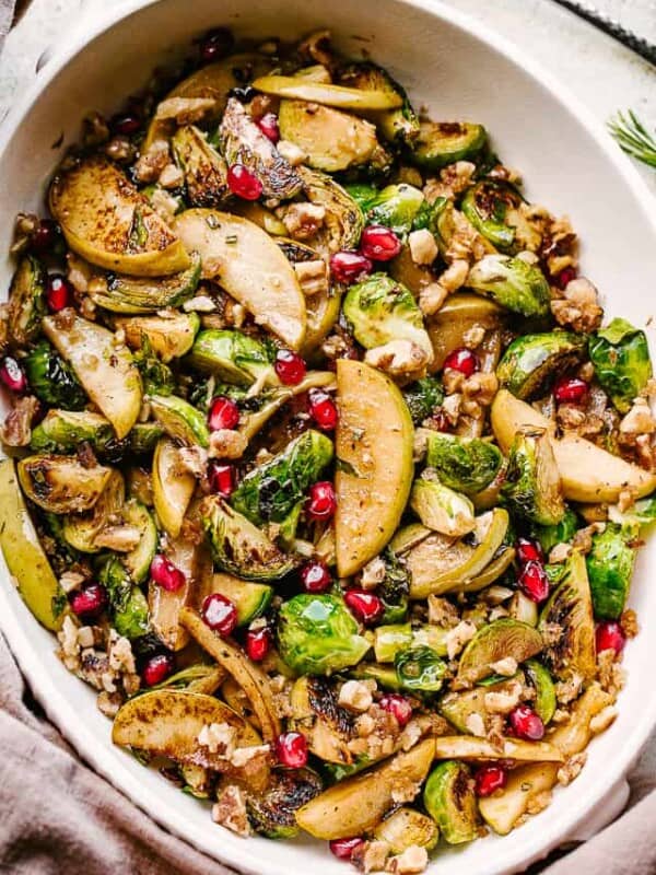 chopped brussels sprouts salad with apples and walnuts