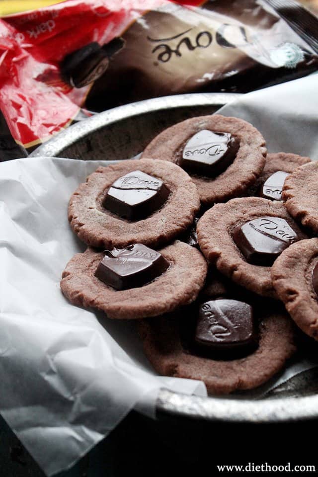 Chocolate Creamy Cookies with Dove chocolates