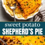 Sweet potato shepherd pie Pinterest image.