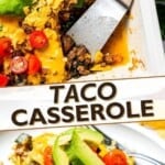 Taco casserole Pinterest image.