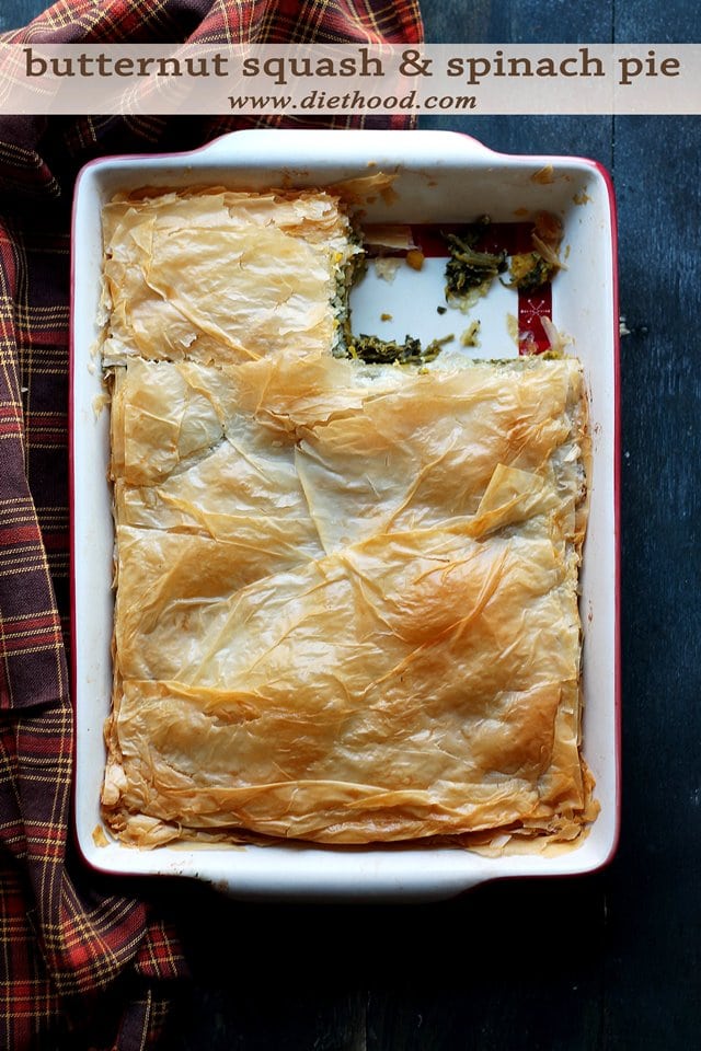 Butternut Squash and Spinach Pie | www.diethood.com