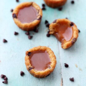 Salted caramel chocolate chip cookie cups.