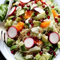 Pomegranate Citrus Quinoa Salad with Cranberry Pomegranate Vinaigrette | www.diethood.com