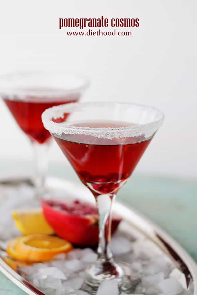 Pomegranate Cosmos | www.diethood.com | Diethood's Top 13 recipes of 2013 and Pomegranate Cosmos for your NYE party! | #recipe #nye #cocktails #roundup