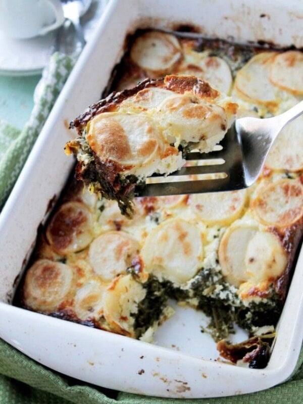 Spinach, Feta and Potato Gratin | www.diethood.com