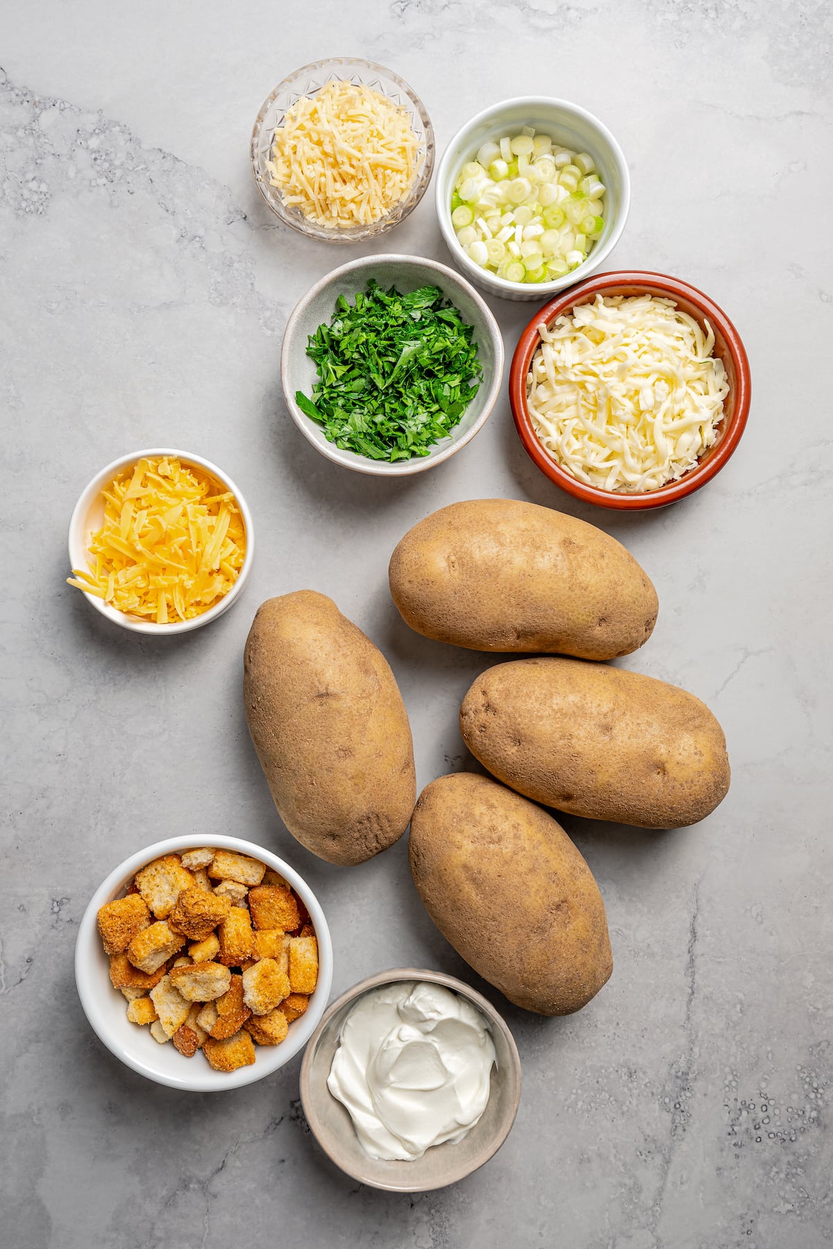 Ingredients for crispy potato skins.