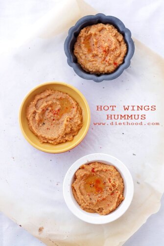 Hot Wings Hummus | www.diethood.com | A delicious hummus recipe with garbanzo beans and hot sauce, makes for a wonderful game-day snack or appetizer.