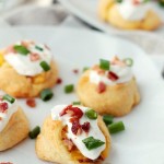 Loaded Potato Pinwheels | www.diethood.com | Delicious and flaky puff made with Pillsbury Crescent Dinner Rolls and stuffed with a potatoes, bacon, and cheese mixture. | #recipe #appetizers #loadedbakedpotato #pillsburyholidaybloggers