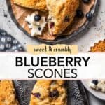 Blueberry scones Pinterest image.