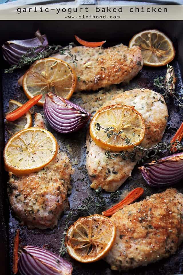 Garlic Yogurt Baked Chicken Recipe Easy Baked Chicken Breasts Dinner