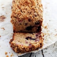 Very Berry Streusel Coffee Cake | www.diethood.com | Tender and moist coffee cake made with yogurt, strawberries, blueberries, and a crumbly streusel topping. | #cake #berries #breakfast
