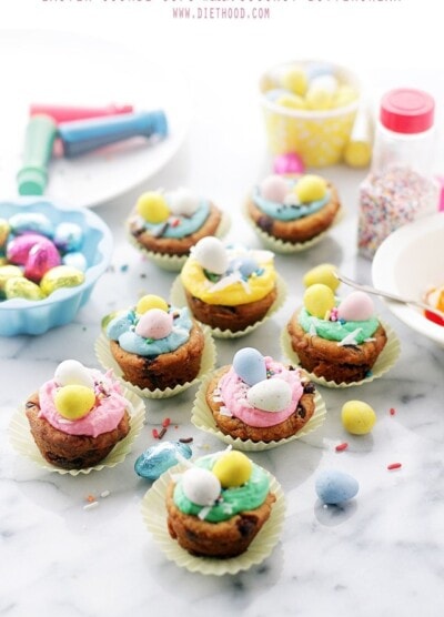 Easter Cookie Cups with Coconut Buttercream Frosting | www.diethood.com | #recipe #easter #buttercreamfrosting