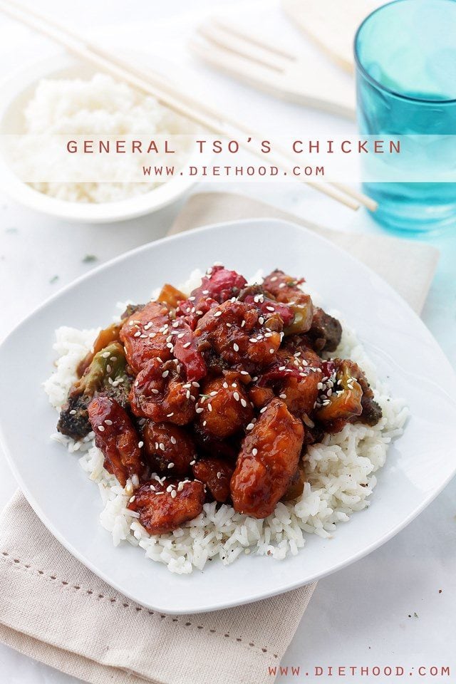 General Tso's Chicken | www.diethood.com | Spicy, sweet, tender, insanely delicious General Tso's Chicken! | #recipe #chicken
